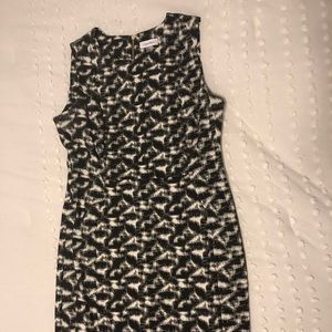Calvin Klein Size 12 black/white sheath dress